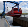 В Костроме спустили на воду пожарно-спасательный катер КС-110.2-39 для нижегородских спасателей